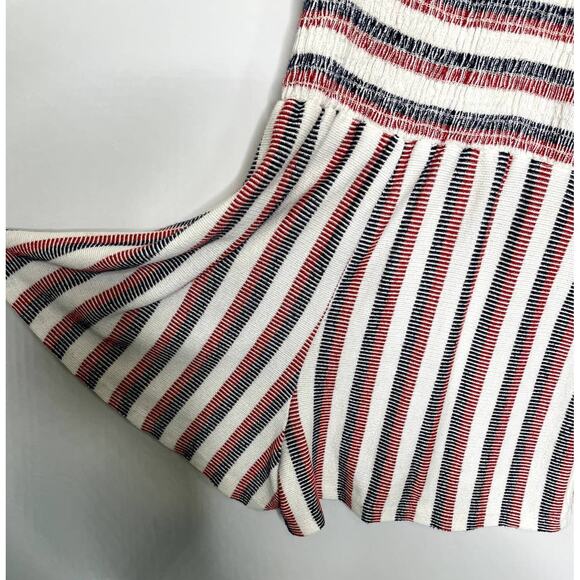 Caution to the Wind Romper M Nautical Beach Vertical Stripe Anthropologie USA - Picture 9 of 10